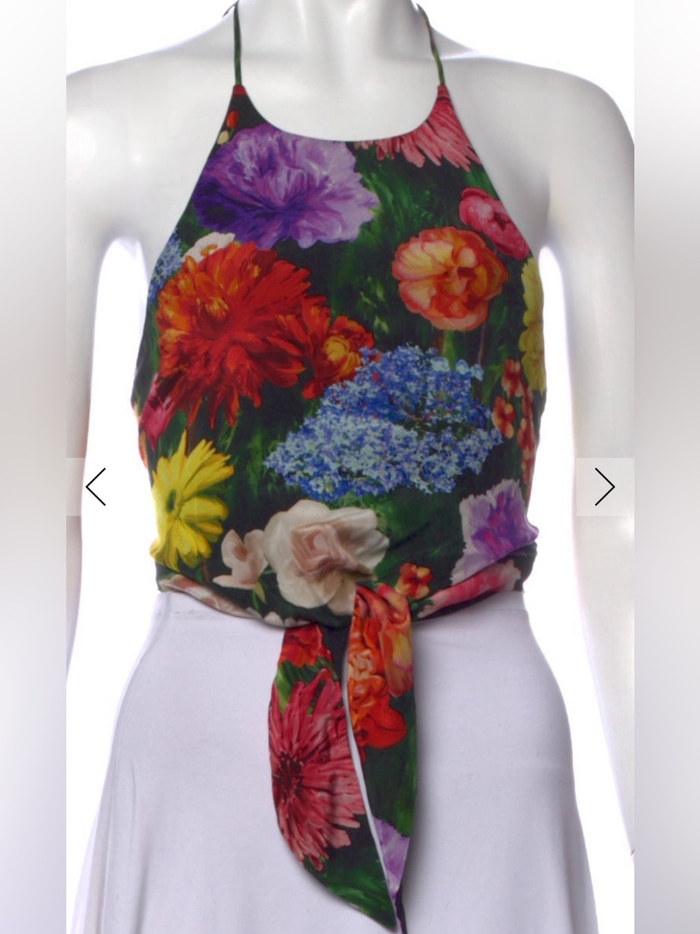 Alice + Olivia Floral Silk Halter Top